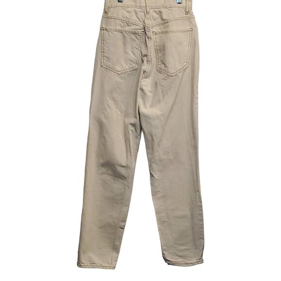 Pacsun Cream Wash Dad Jean Straight Frayed Distressed Ripped Jeans 24 - Picture 4 of 10